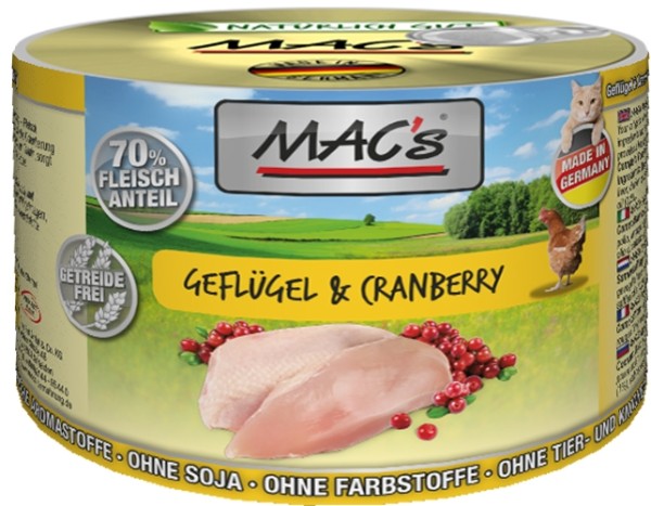 Macs Cat Geflügel & Cranberry 200g Dose