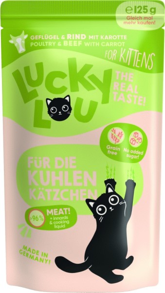 Lucky Lou PB Lifestage Kitten Geflügel + Rind 125g