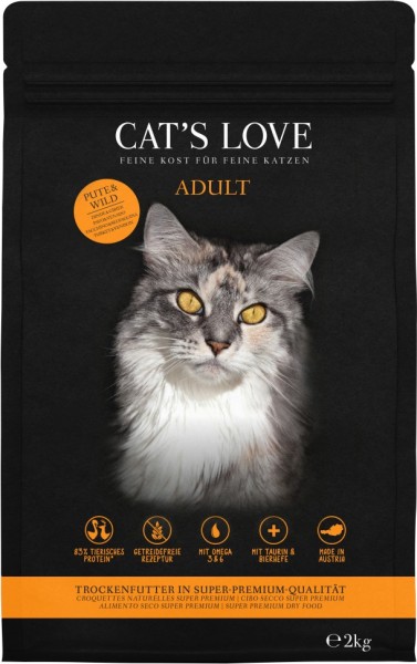 CAT'S LOVE TROCKEN ADULT Pute&Wild 2kg