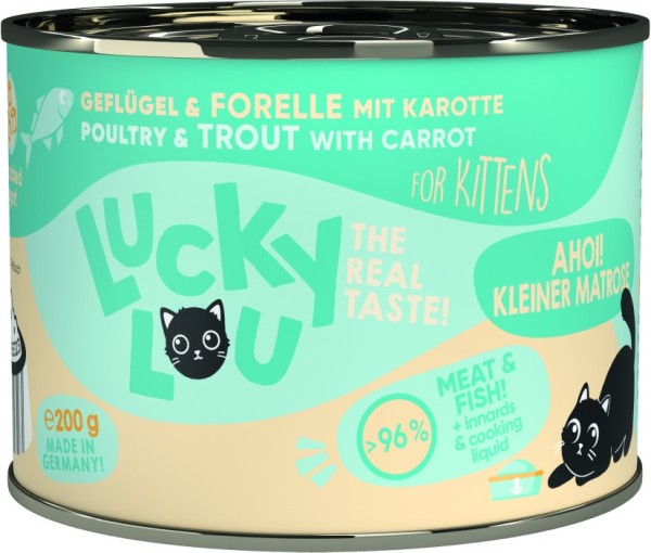 Lucky Lou Dose Lifestage Kitten Geflügel + Forelle 200g