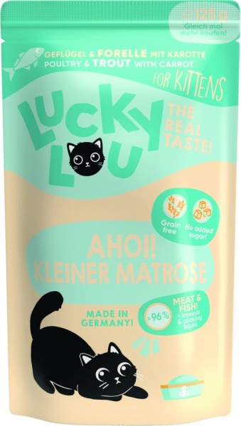 Lucky Lou PB Lifestage Kitten Geflügel + Forelle 125g