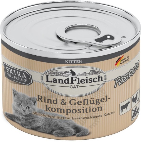 LandFleisch Cat Kitten Pastete Rind+Geflügelkomposition 1