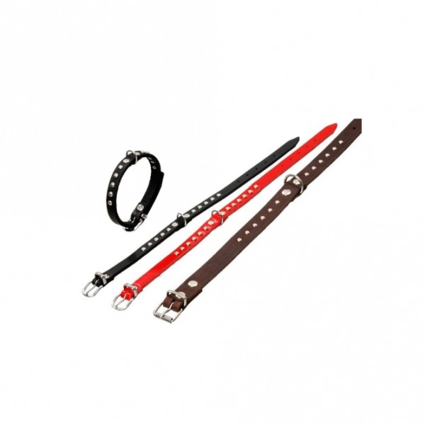 Karlie RONDO Halsband mit Ziernieten - Rot - 32cm / 10mm