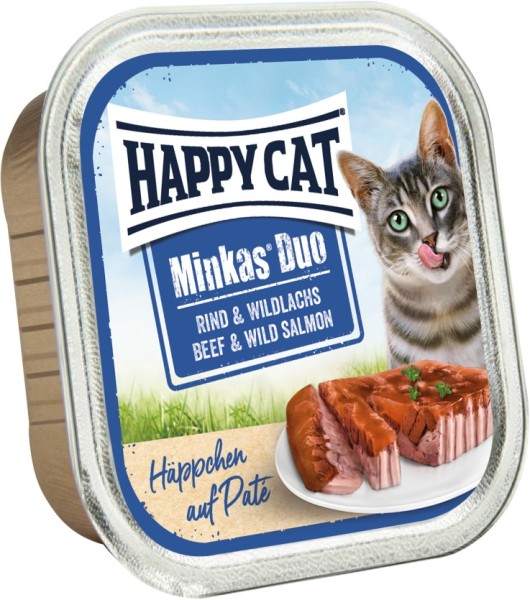 Happy Cat Minkas Duo Rind & Wildlachs 100g