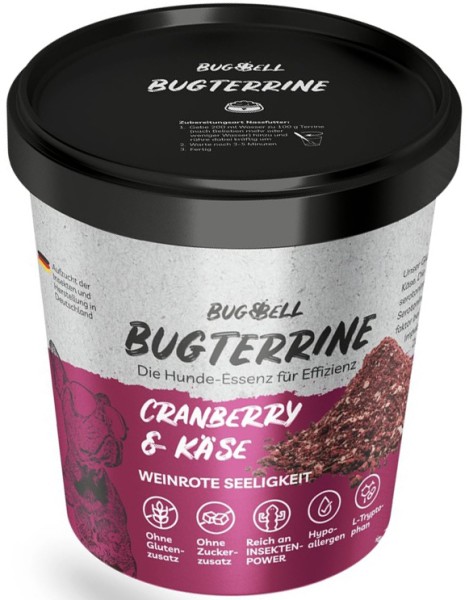 BugBell Dog BugTerrine Adult rot Cranberry + Käse 100g