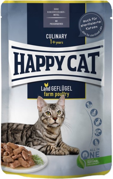 Happy Cat Pouch Culinary Land Geflügel 85g