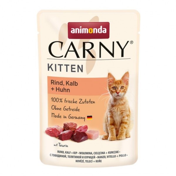 Animonda Carny PB Kitten Rind, Kalb + Huhn 85g