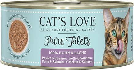 CAT'S LOVE FILET Pur Huhn & Lachs 100g