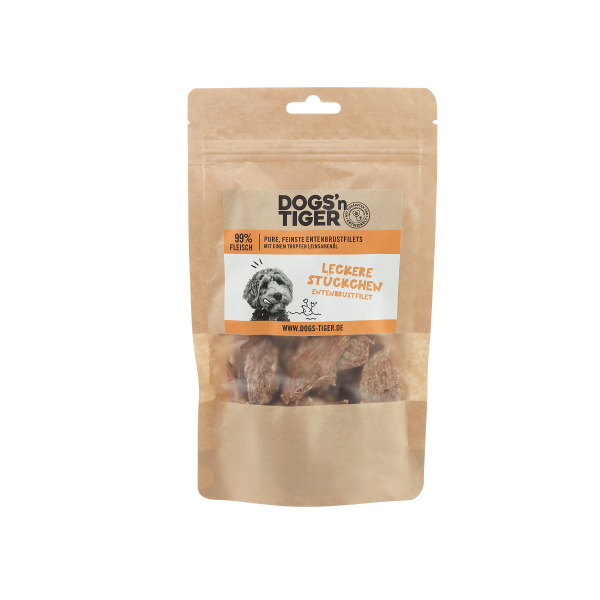 Dogs'n Tiger Hund Leckere Stückchen Ente 80g