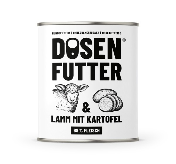 Dosenfutter Lamm mit Kartoffel 800gD