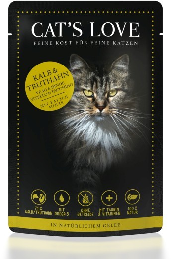 CAT'S LOVE Kalb & Truthahn Pur 85g