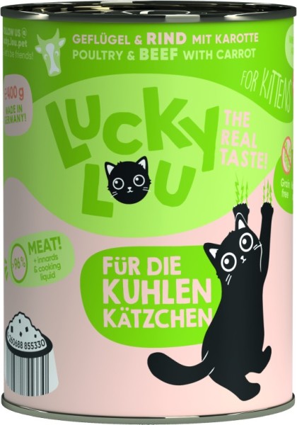 Lucky Lou Dose Lifestage Kitten Geflügel + Rind 400g