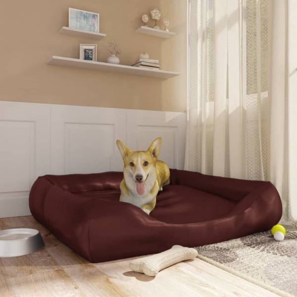 Hundebett Braun 120x100x27 cm Kunstleder