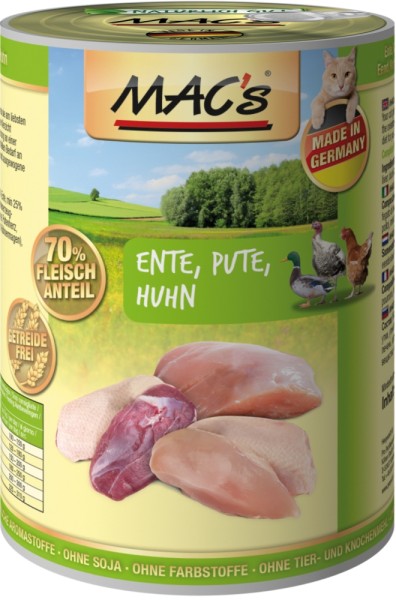 Macs Cat Ente, Pute & Huhn 400g Dose