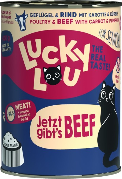 Lucky Lou Dose Lifestage Senior Geflügel + Rind 400g