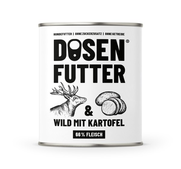 Dosenfutter Wild mit Kartoffel 800gD