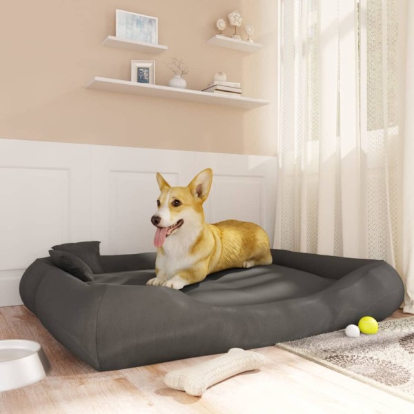 Hundebett mit Kissen Dunkelgrau 135x110x23 cm Oxford-Gewebe