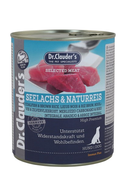 Dr. Clauder Selected Meat Seelachs & Naturreis 800g